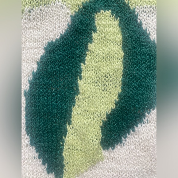LOFT Lou & Grey Palm Leaf Sweater Size S Cotton Blend Casual Summer White Green - Picture 16 of 16